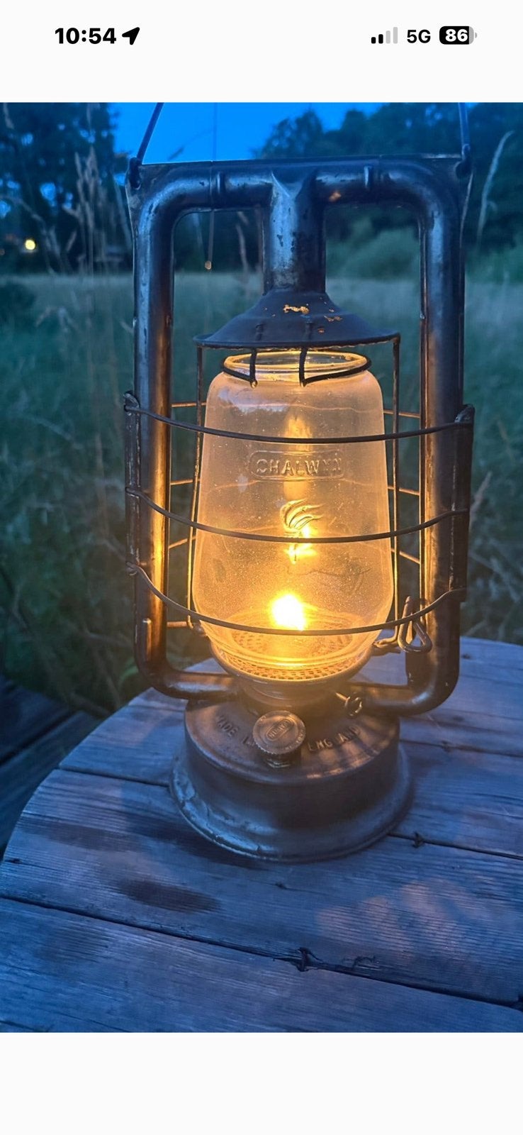 Vintage Engelse Olielamp / Stormlamp Chalwyn – Werkend, Antiek en Kunst, Ophalen of Verzenden