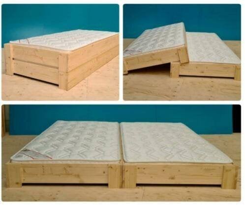 1-persoonsbed TWIN maak er in 5 sec 2 bedden van, 85 tot 100 cm, Nieuw, Ophalen of Verzenden, Matras