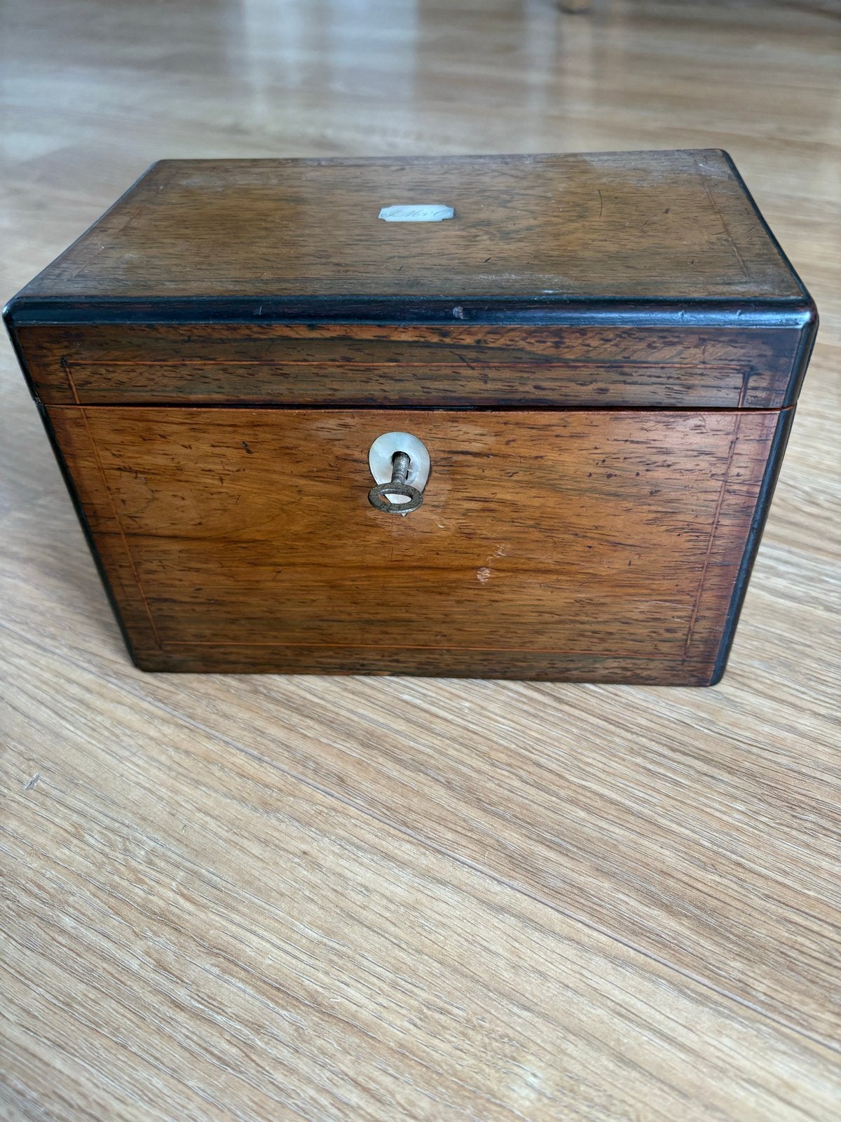 Antieke houten sigarenkistje doos met slotje, Ophalen of Verzenden