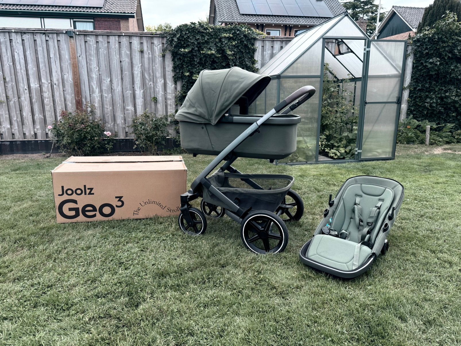 Joolz Geo3 Forest green - Zo goed als nieuw, Kinderen en Baby's, Kinderwagens en Combinaties, Zo goed als nieuw, Combiwagen, Met reiswieg