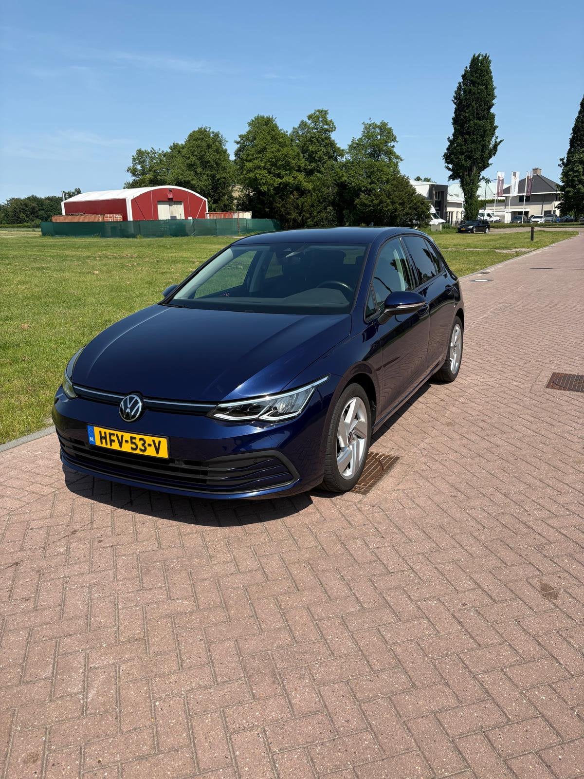 Volkswagen Golf 8, Auto's, Voorwielaandrijving, 1160 kg, Stof, Blauw