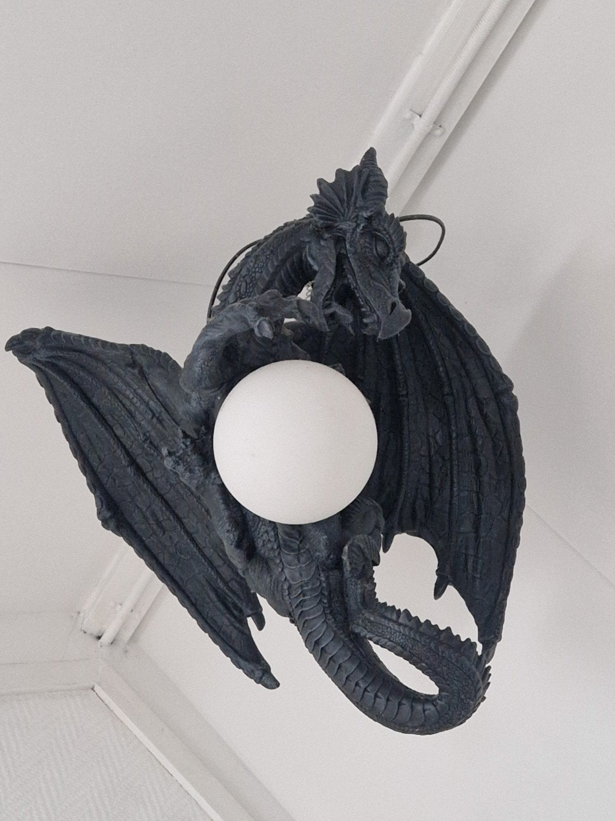 Gotische Draken Plafondlamp, Ophalen, Kunststof, Gebruikt, E27 (groot)