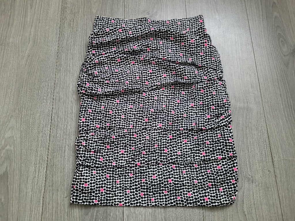 PROMISS zwart wit roze print rok maat S ~ JB0032, Maat 38/40 (M), Promiss, Zwart, Ophalen of Verzenden