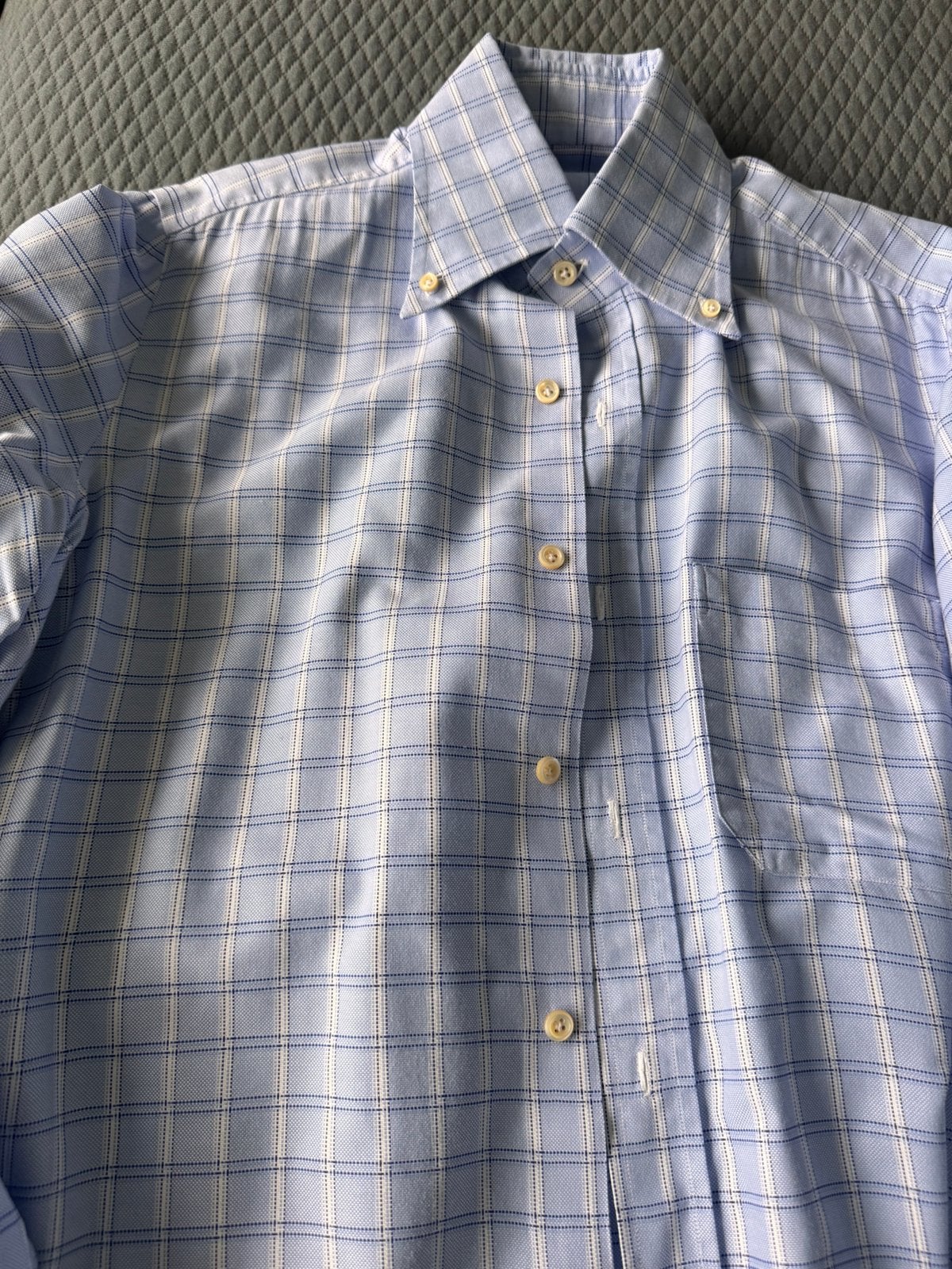 Finamore overhemd, maat 38, Kleding | Heren, Overhemden, Ophalen of Verzenden, Zo goed als nieuw, Blauw, Halswijdte 38 (S) of kleiner