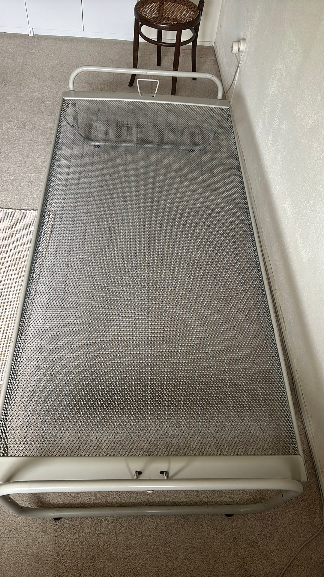 Retro auping spiralen ijzeren eenpersoonsbed, Ophalen, Gebruikt, Eenpersoons, 200 cm