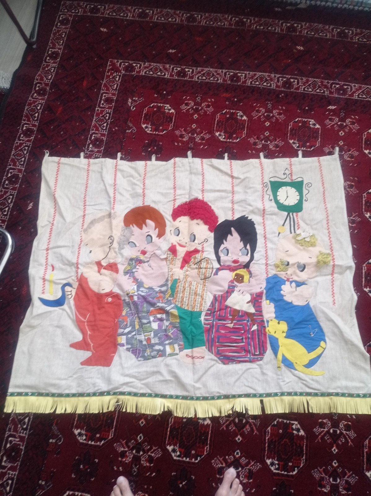 een vintage handgemaakt wandkleed, Ophalen of Verzenden