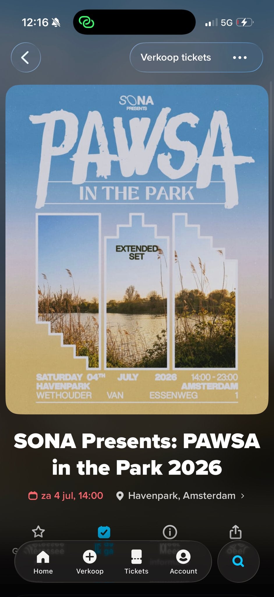 Pawsa in the park - 4 juli - 1 ticket, Tickets en Kaartjes, Concerten | Dance, Eén persoon, Juli