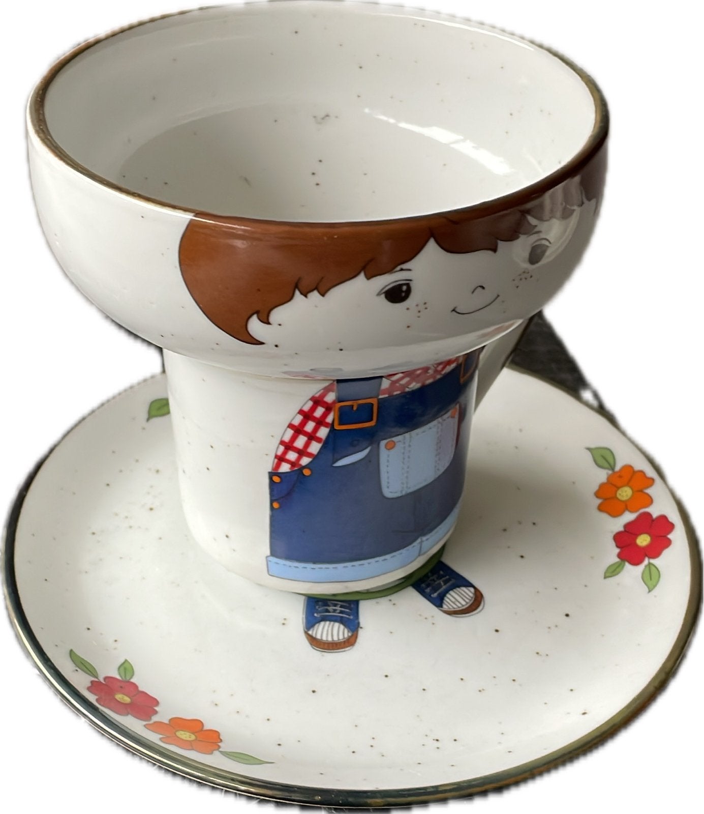 Leuk ontbijt setje voor een jongen, Ophalen of Verzenden, Gebruikt, Keramiek, Compleet servies