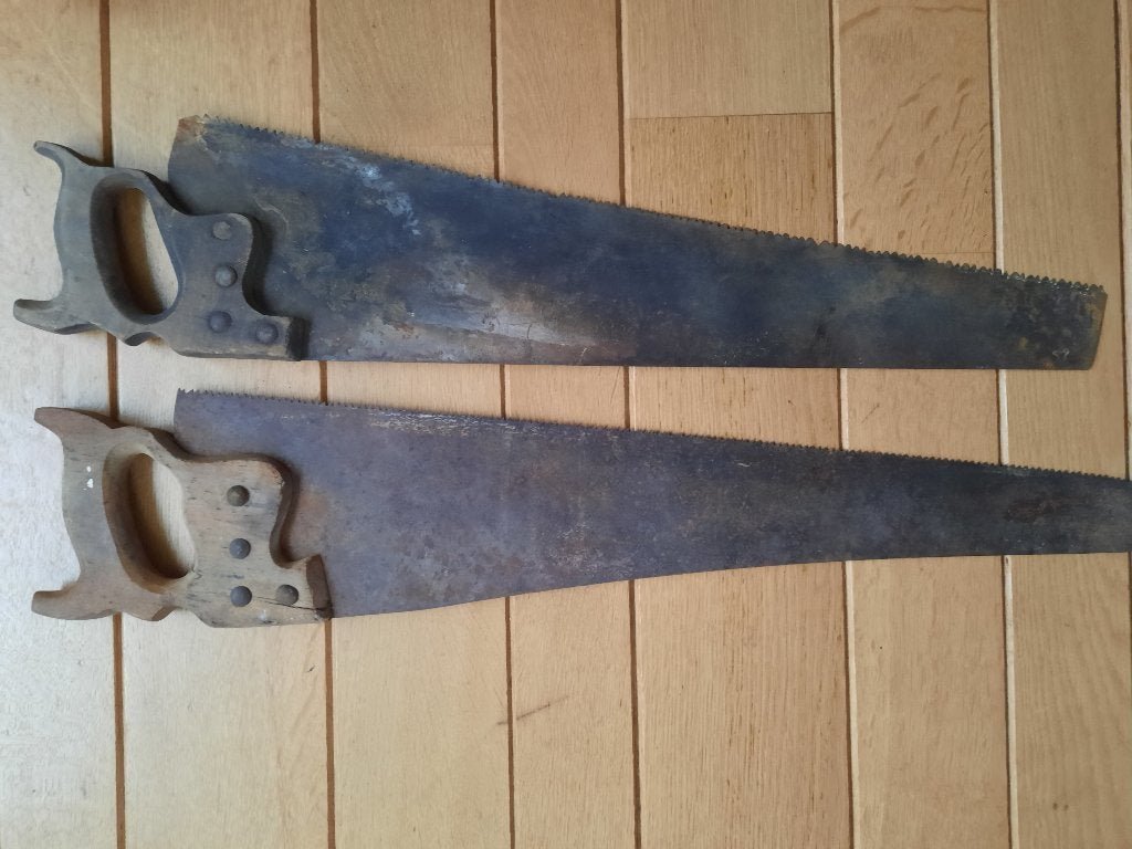 Brocante Oude Handzaag - 2 stuks -, Antiek en Kunst, Ophalen of Verzenden