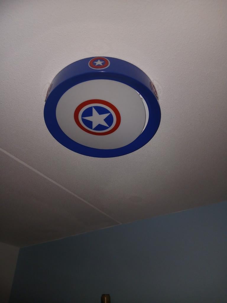 Captain America Plafondlamp Kinderkamer, Ophalen of Verzenden, Gebruikt, Metaal, Captain America, Superheld, Kinderkamer