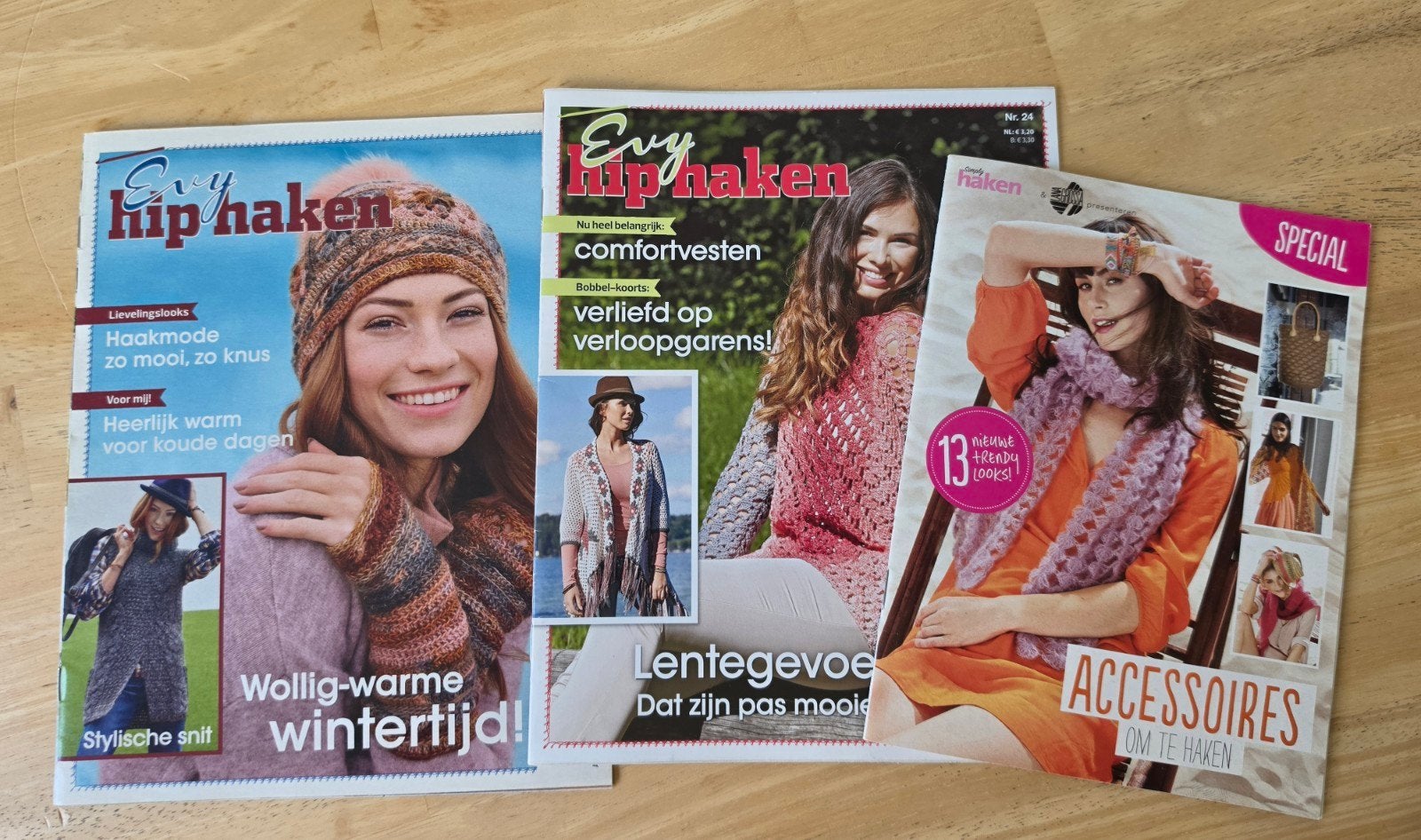 Haakmode Tijdschriften: Sandra, Patricia, Evy Hip Haken, Ophalen of Verzenden