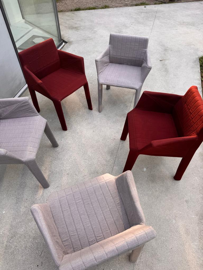 5 design Ligne Roset 'Facett' stoelen Ronan Erwan Bouroullec, Ophalen, Loro Piana cashmere meubel stof, Zo goed als nieuw, Stof