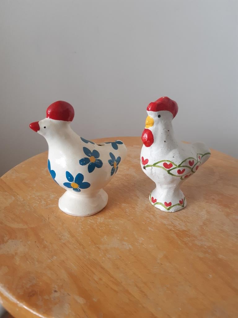 Keramieke fluitjes.  Haantjes en kip., Ophalen of Verzenden