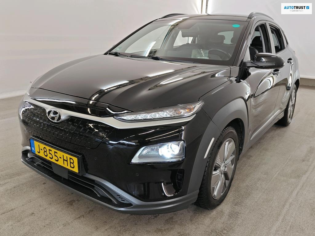 Hyundai Kona EV Premium 64 kWh SOH 100 % WARMTEPOMP HEAD-UP, Auto's, Hyundai, Gebruikt, Zwart, Zwart, 64 kWh