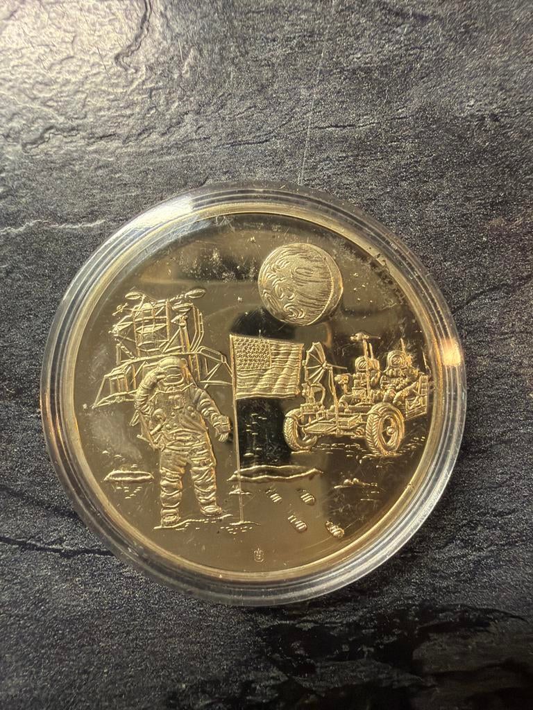 Apollo XI Maanlanding Herdenkingsmunt - Juli 1969, Ophalen of Verzenden, Overige landen, Overige waardes, Losse munt