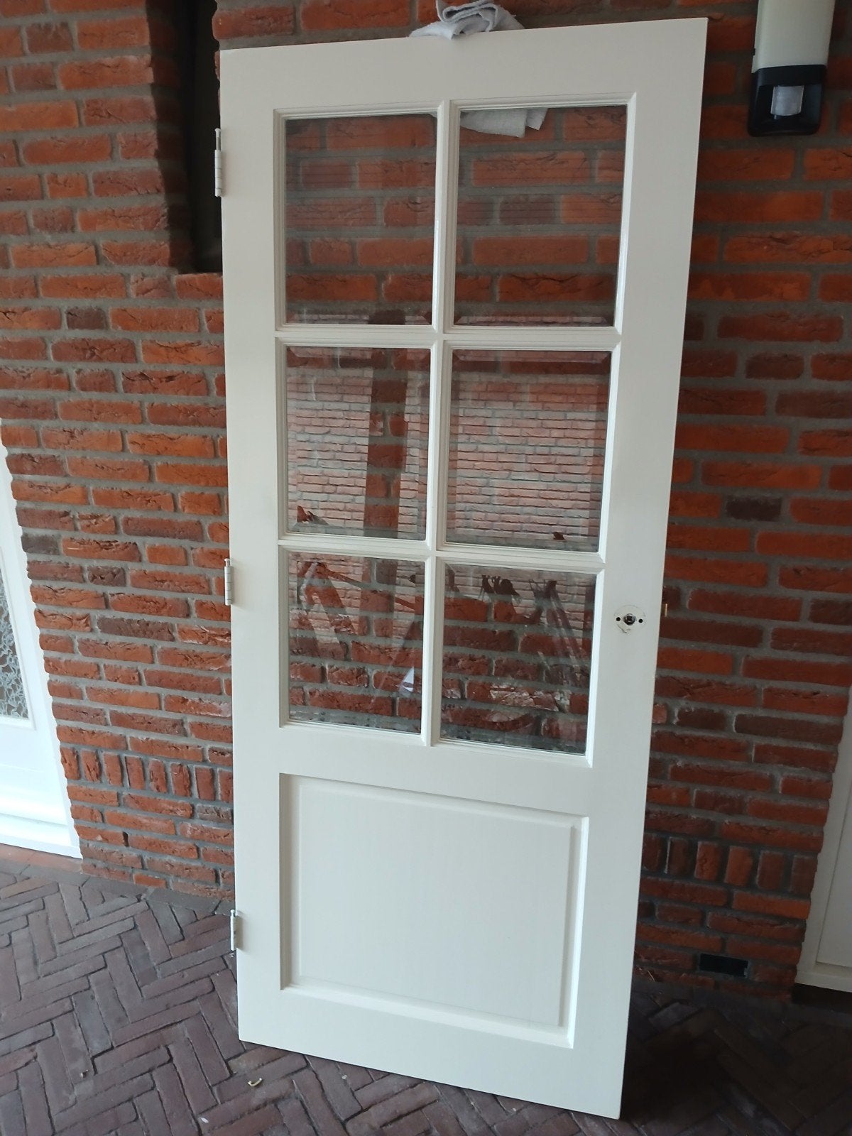 Te koop binnendeur met panelen en facetglas, Ophalen, Gebruikt, 80 tot 100 cm, Binnendeur