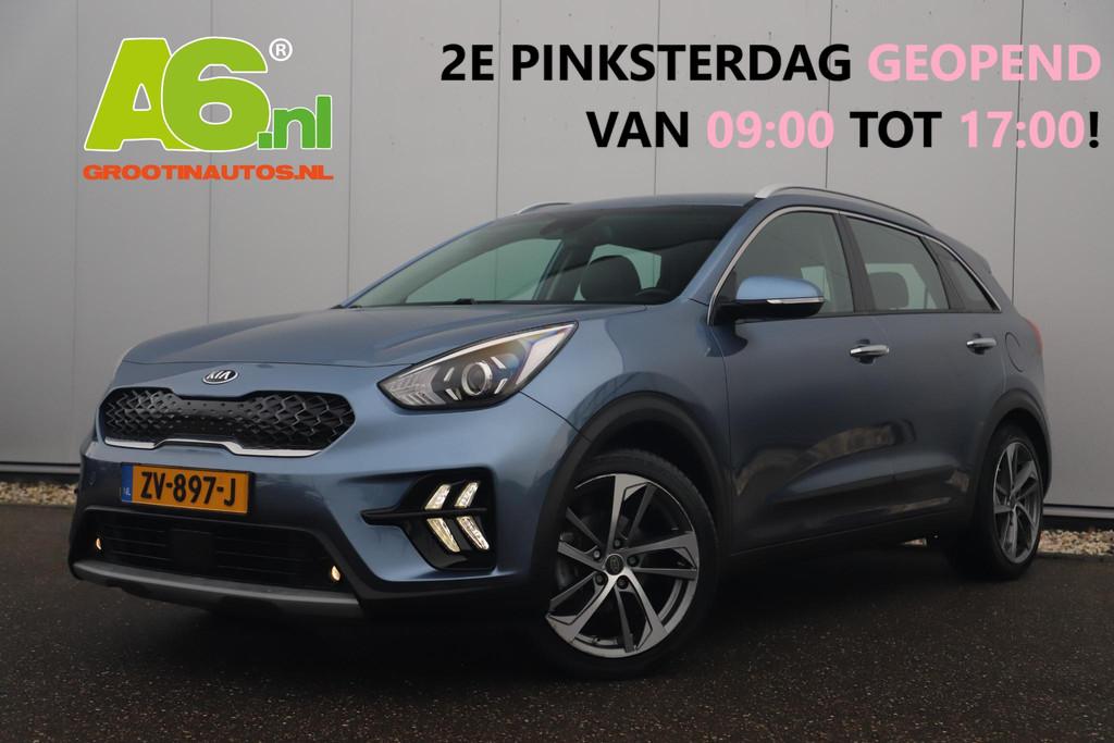 Kia Niro 1.6 GDi Hybrid DynamicLine 140PK Automaat 18 inch H, Gebruikt, Euro 6, Blauw, Leder en Stof