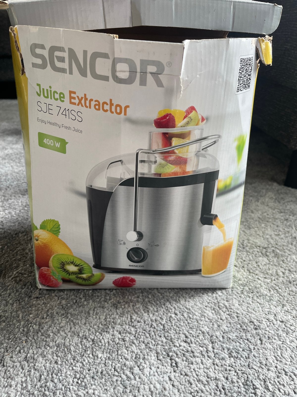 Sencor Juice Extractor SJE 741SS - 400W Sapcentrifuge, Ophalen of Verzenden, Gebruikt, Elektrisch, Sapcentrifuge