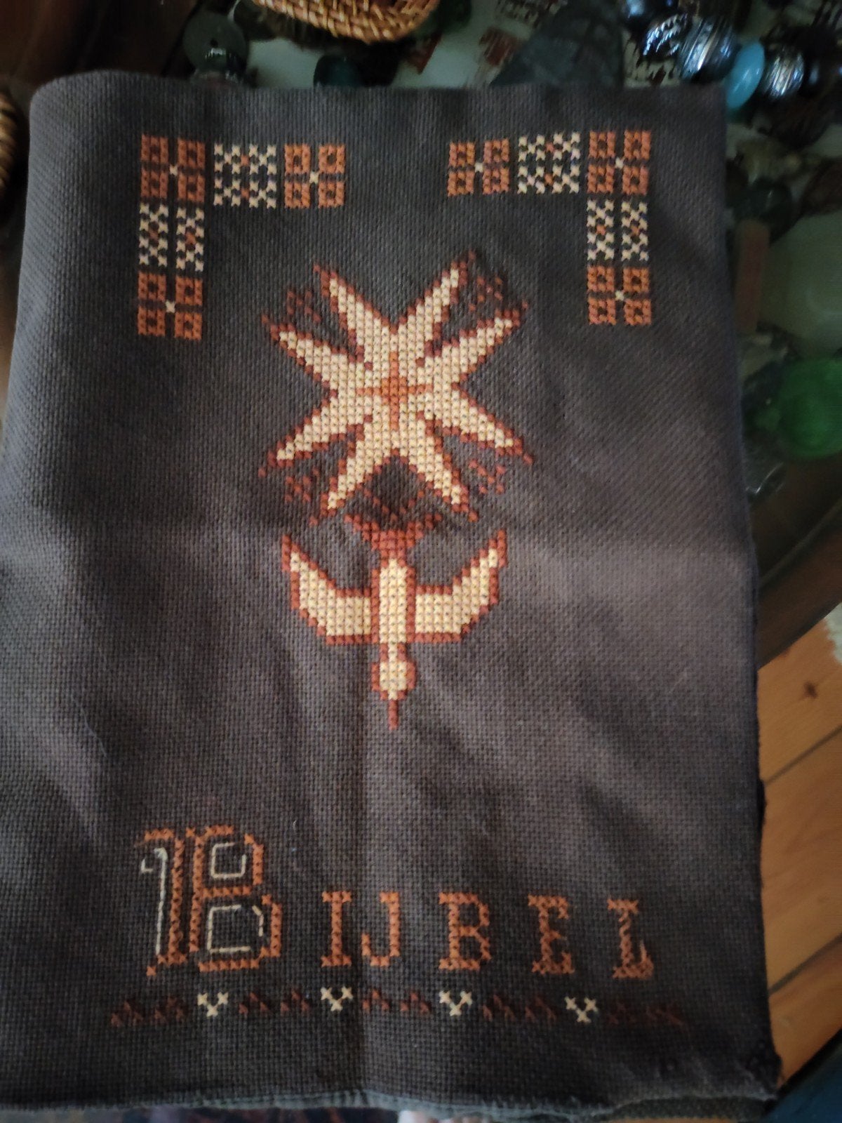 Antieke geborduurde originele hoes/omslag voor bijbel, Antiek en Kunst, Antiek | Boeken en Bijbels, Ophalen of Verzenden