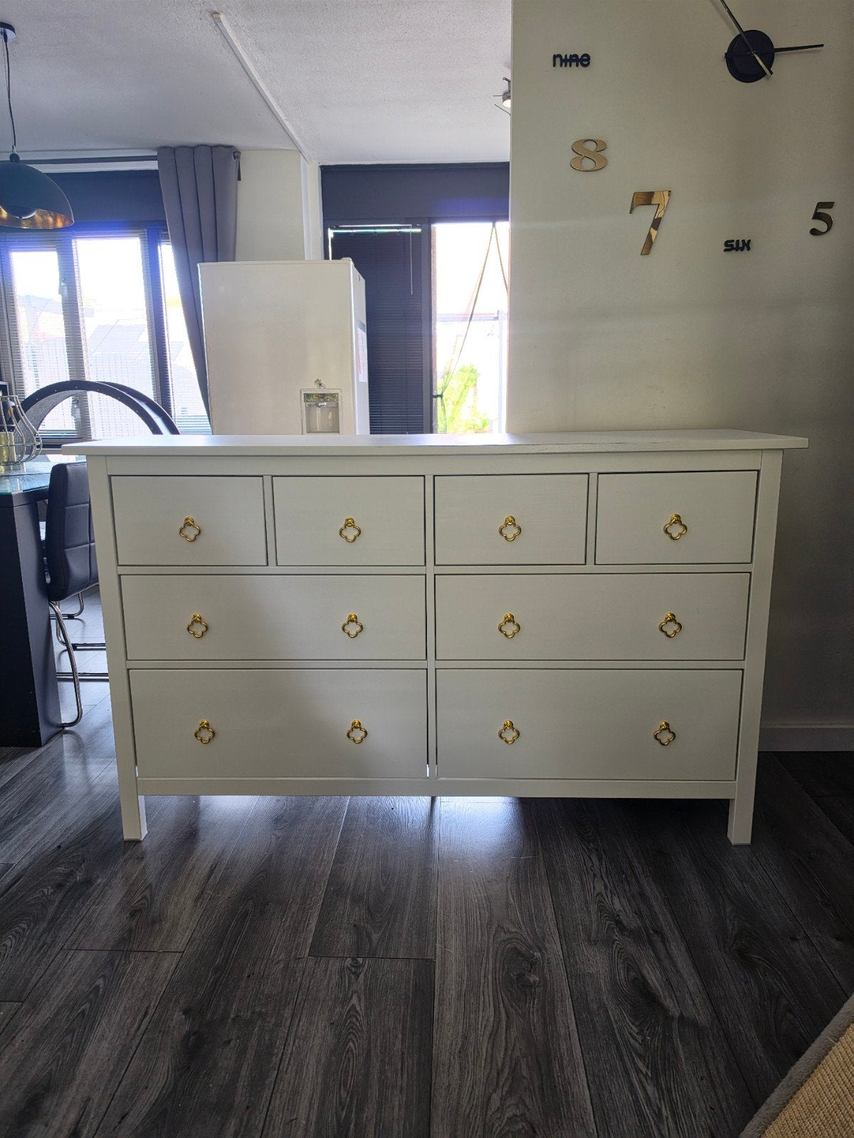 ikea hemnes ladekast wit gebeitst met 8 lades., Huis en Inrichting, Ophalen, Gebruikt, 5 laden of meer, Minder dan 100 cm