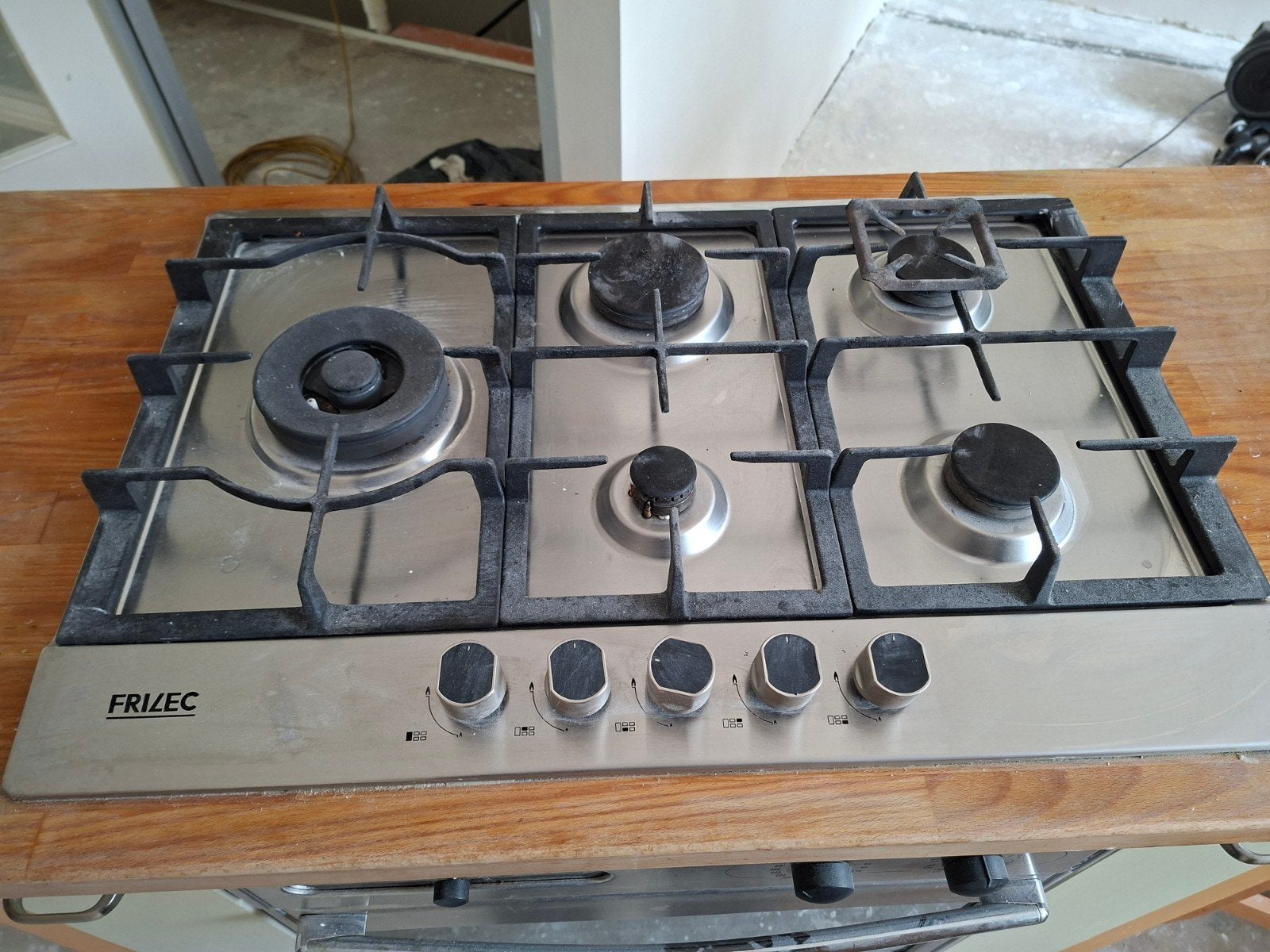 Frizec 5-pits inbouw gaskookplaat, Ophalen, Gebruikt, Inbouw, Gas