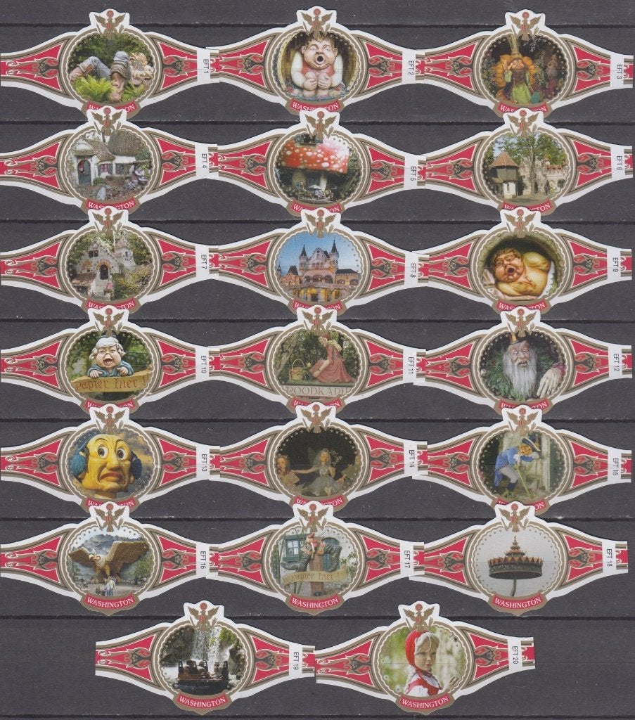 Sigarenbandjes van de Efteling, Washington EFT1-EFT20 rood, Verzenden, Nieuw, Sigarenbandjes
