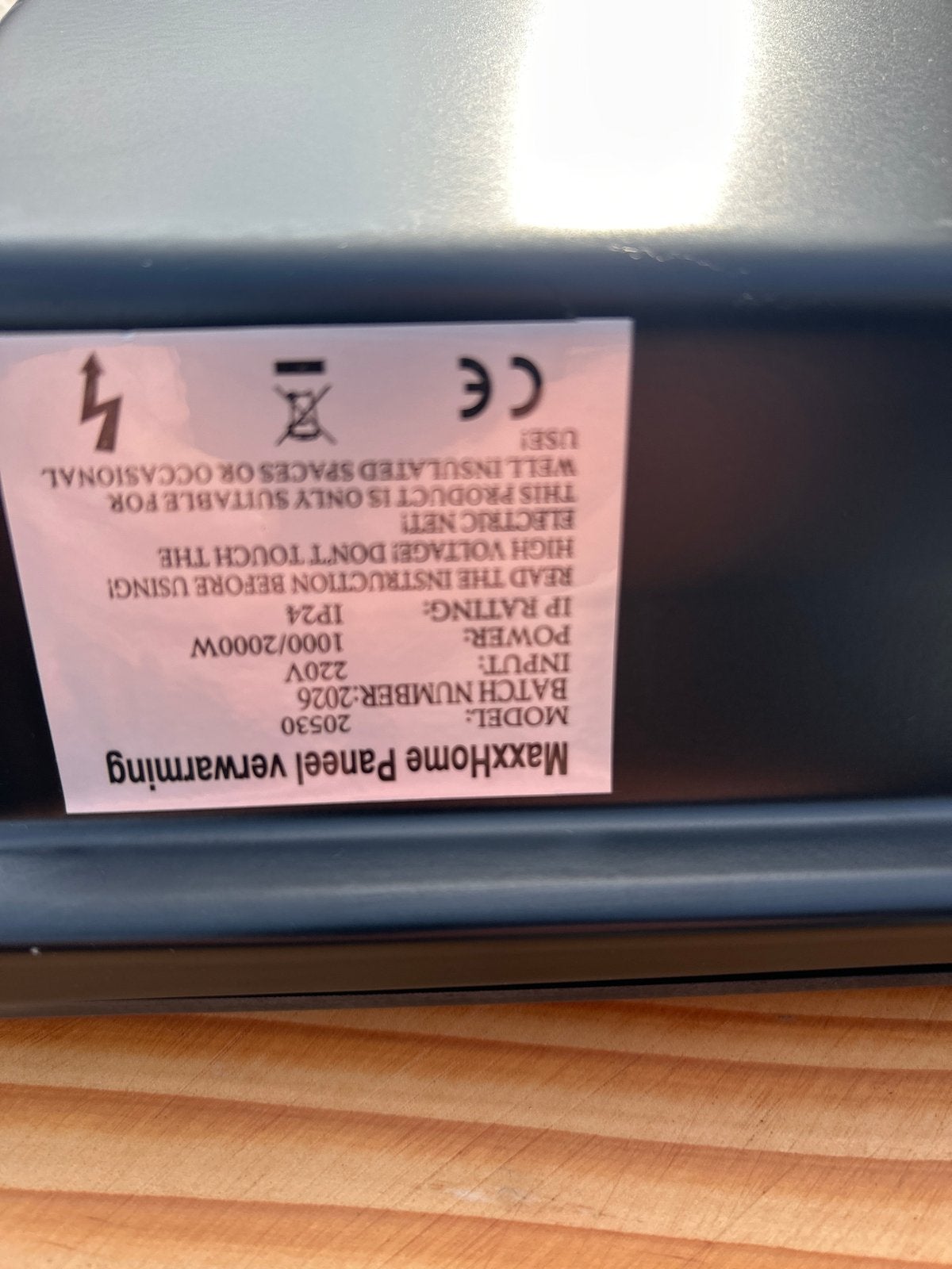 MaxxHome Paneelverwarming 1000/2000W, Ophalen of Verzenden, Zo goed als nieuw, 800 watt of meer, Overige typen