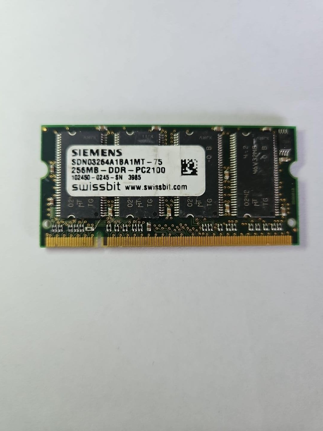 Siemens / Swissbit 256MB DDR SO-DIMM PC2100, Computers en Software, RAM geheugen, Ophalen of Verzenden, Laptop