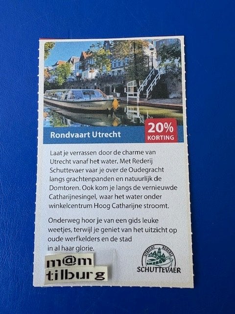Rondvaart Utrecht 20% korting tot 1-7-2027, Drie personen of meer, Kortingsbon, Overige typen