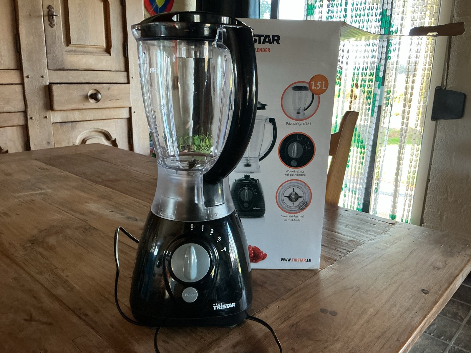 Tristar Blender PD-8737Z - Zwart, 1.5L, zo goed als nieuw, Ophalen of Verzenden, Zo goed als nieuw, Blender