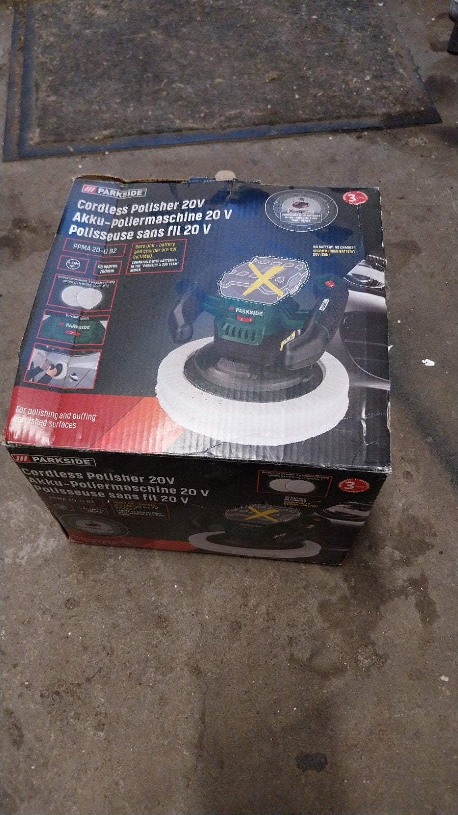Parkside Accu Polijstmachine 20V PPMA 20-Li B2, Ophalen of Verzenden, Zo goed als nieuw