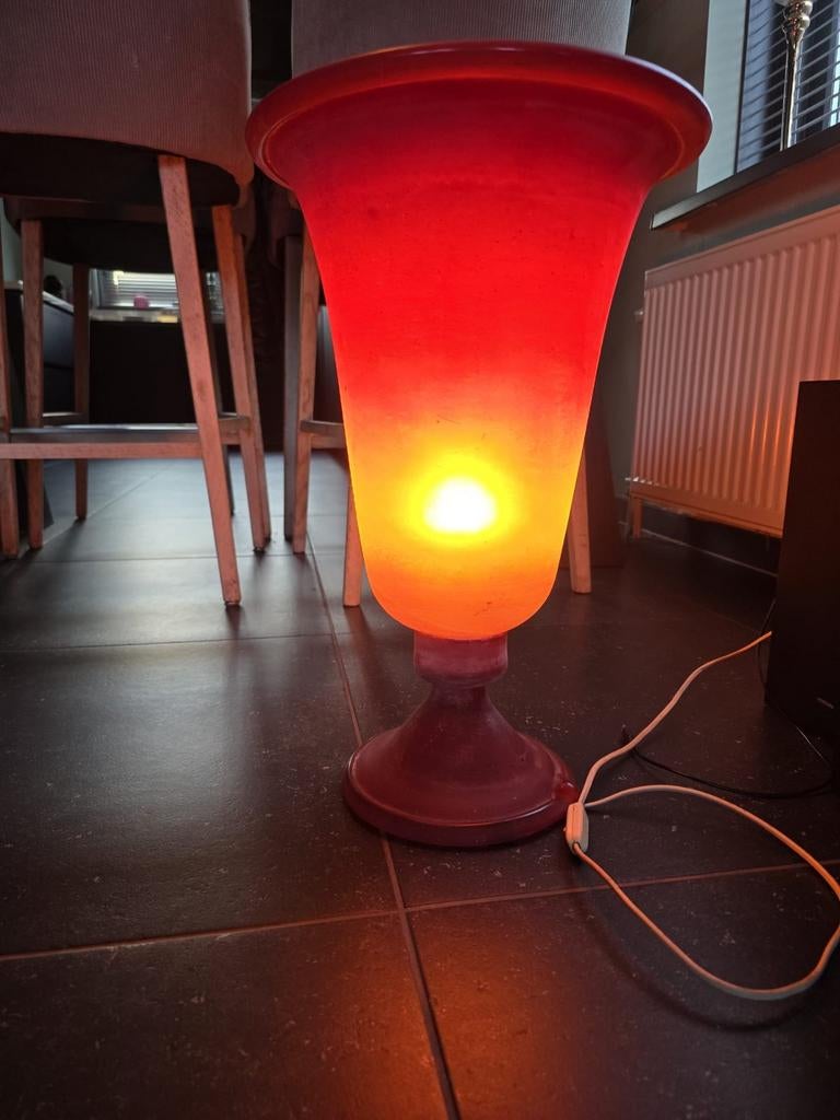 Vintage Murano glazen fakkel tafellamp Scavo, Ophalen, Minder dan 100 cm