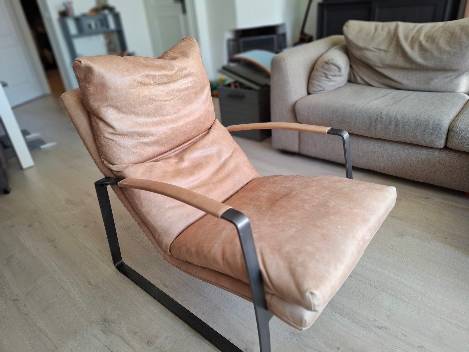 Fauteuil lex cognac leer, Ophalen