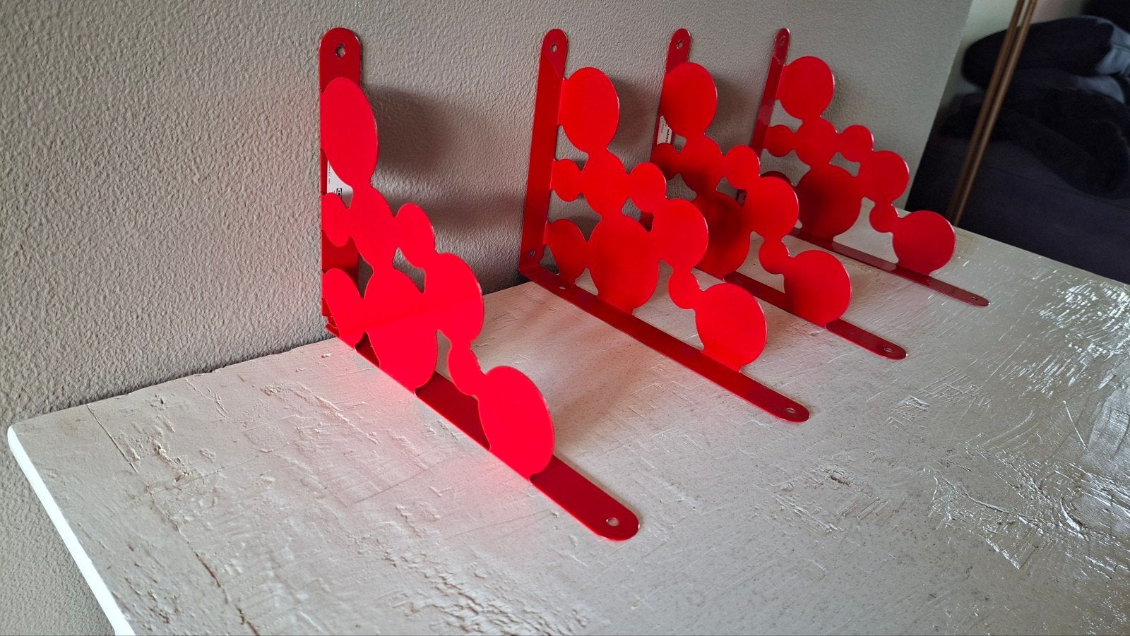 Vintage IKEA Ekby Måns Plankdragers Rood – 2 sets, Vintage, Gebruikt, Ophalen of Verzenden, Metaal