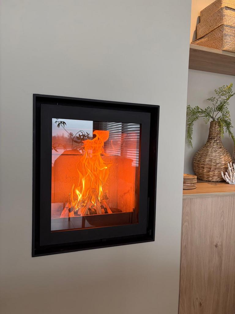 Inbouw houthaard Barbas Unilux 55, Huis en Inrichting, Haarden, Ophalen, Zo goed als nieuw, Inbouwhaard, Houthaard