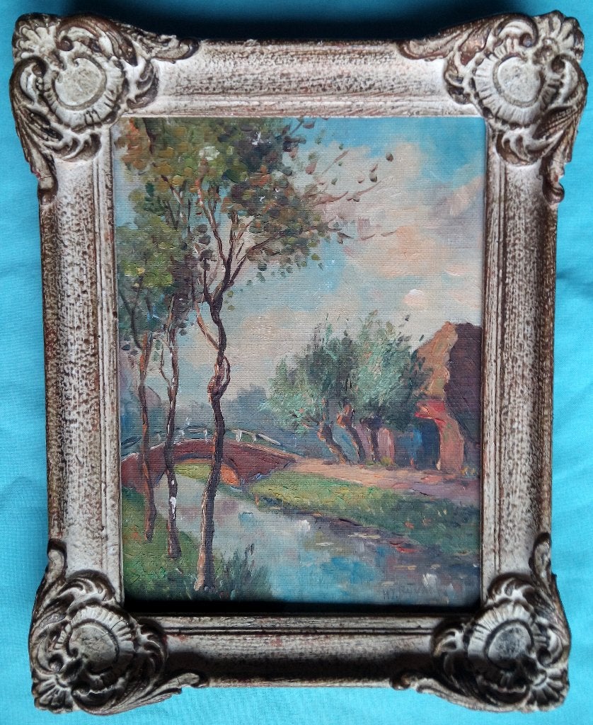 1920s OLIEVERF SCHILDERIJ H.J. BIJVANK 1881-1948, Verzenden