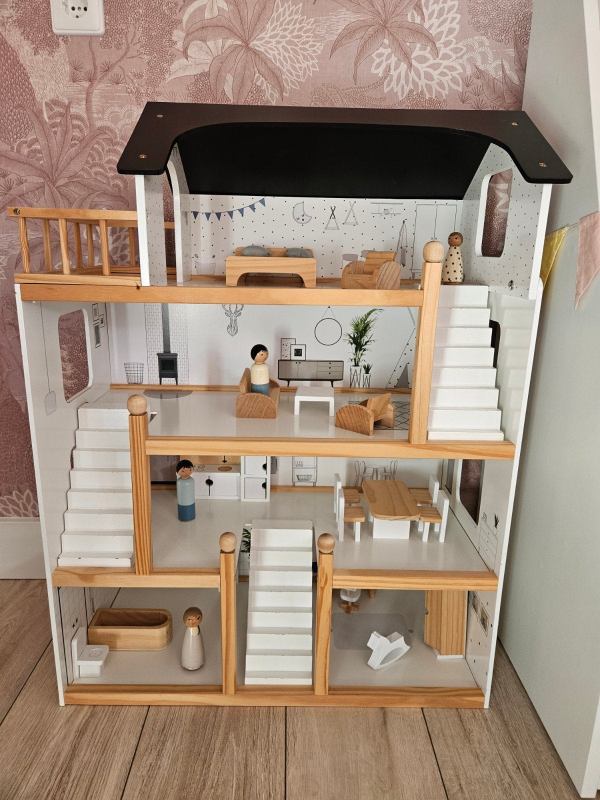 Houten poppenhuis Petite Amélie met toebehoren, Verzamelen, Ophalen, Gebruikt, Poppenhuis