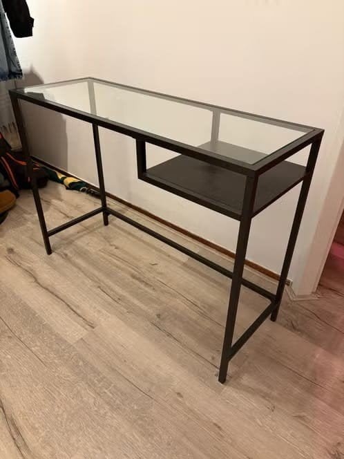 IKEA Vittsjö Bureau/Laptoptafel - Zwart/Glas, Ophalen, Zo goed als nieuw, IKEA, Computerbureau