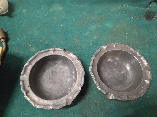 asbakken tin vintage 2x, Ophalen of Verzenden, 'T Olde Gre-j, Info@toldegrej.nl, Endepoelstraat 20f Didam
