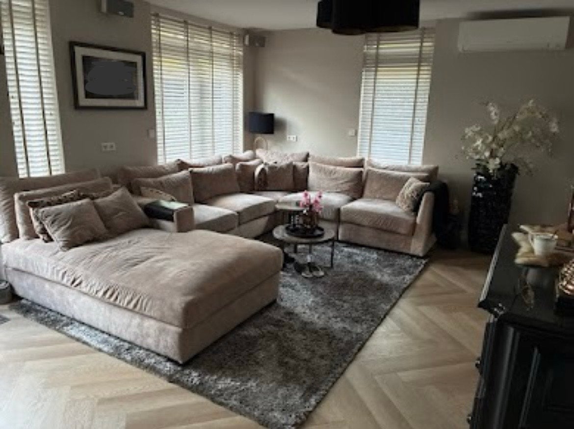 Donker taupe - grijs 2.40m bij 3.40m, Ophalen, Gebruikt, Grijs, Tapijt