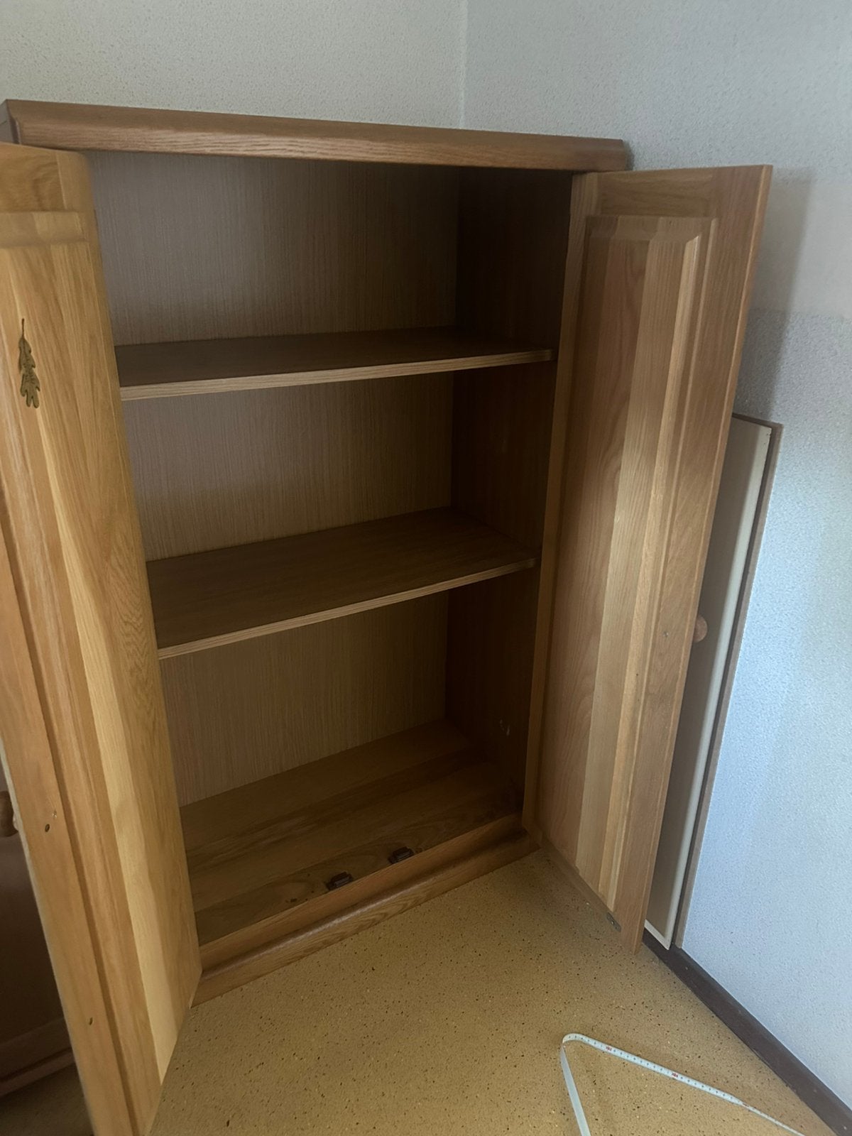 Fineer eiken kast, Ophalen, Gebruikt, 70 tot 120 cm, 120 tot 170 cm