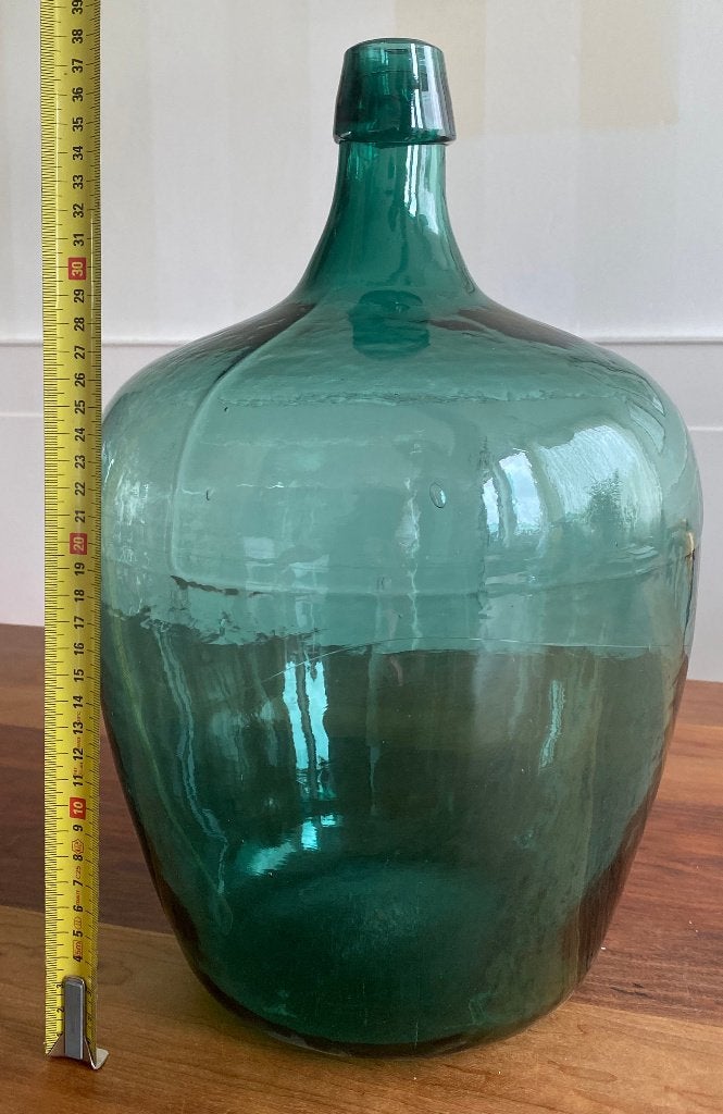 Grote groene fles, Ophalen, 40 cm, Geschikt voor droogbloemen, Groen