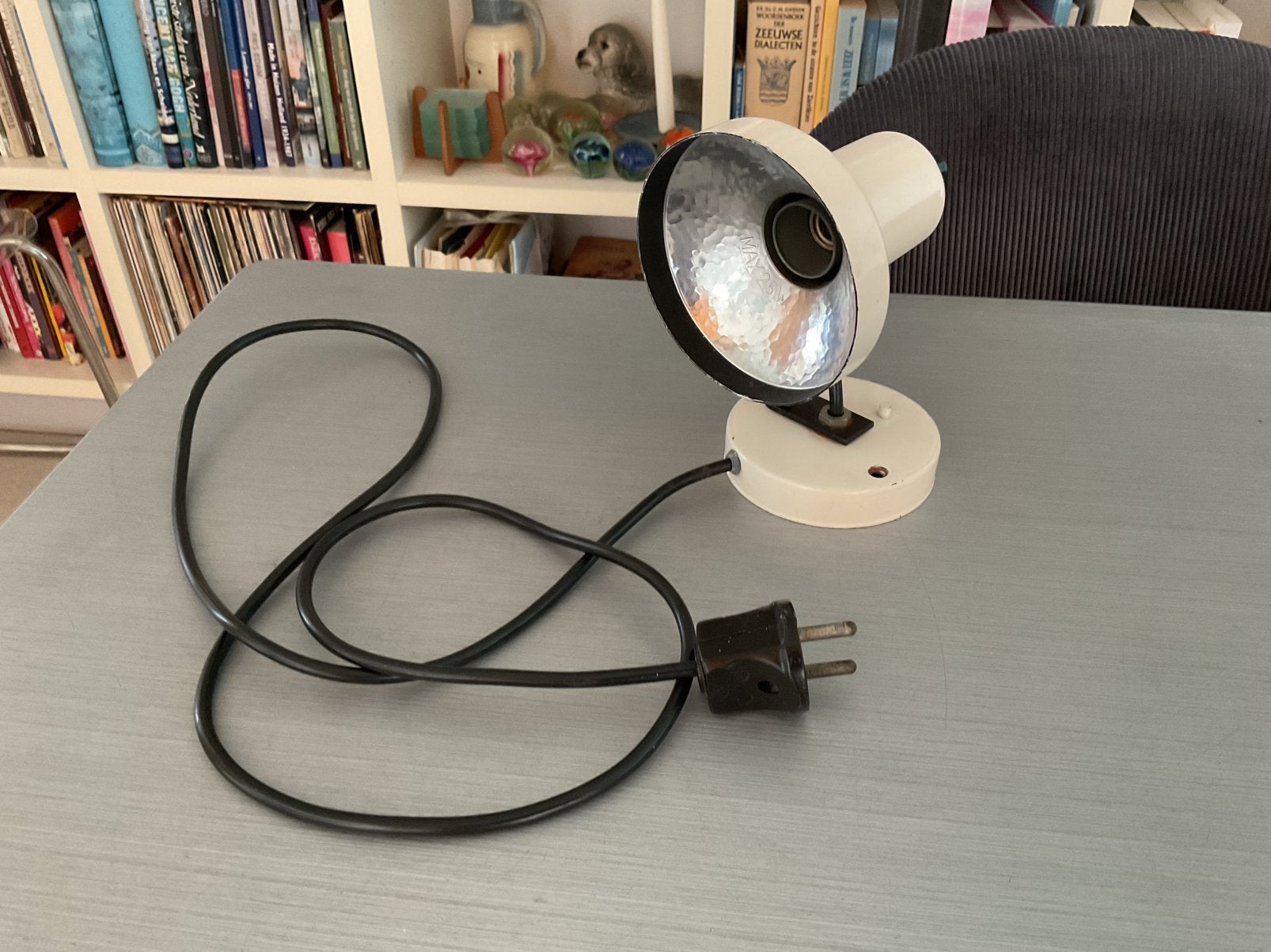 Vintage Philips kopspiegellamp / spot NWS 15 jaren 70 wit, Gebruikt, Philips, Ophalen of Verzenden, Wandspot