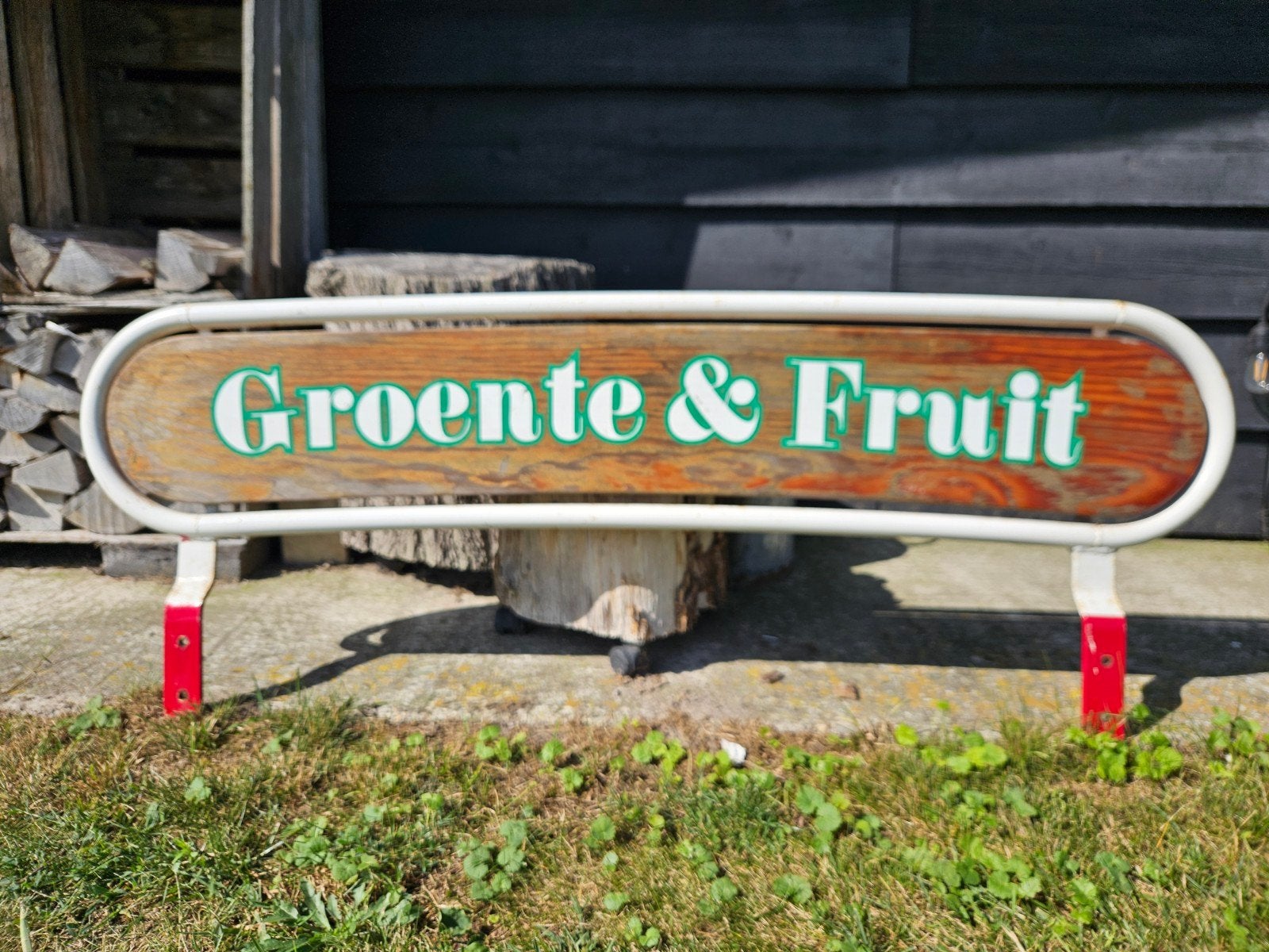 Vintage 'Groente & Fruit' Reclamebord - Houten Decoratie, Ophalen