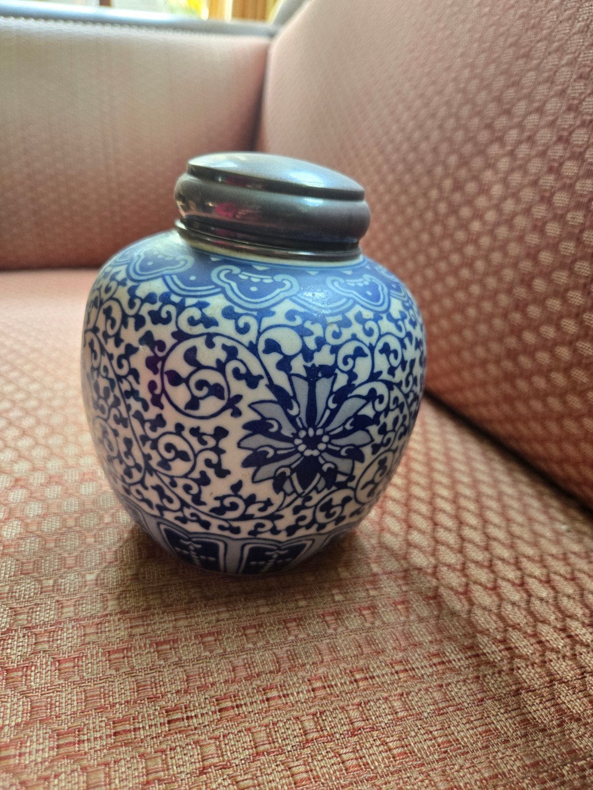 Chinese pot met zilveren deksel gemerkt dubbele ring, Antiek en Kunst, Antiek | Porselein, Ophalen of Verzenden