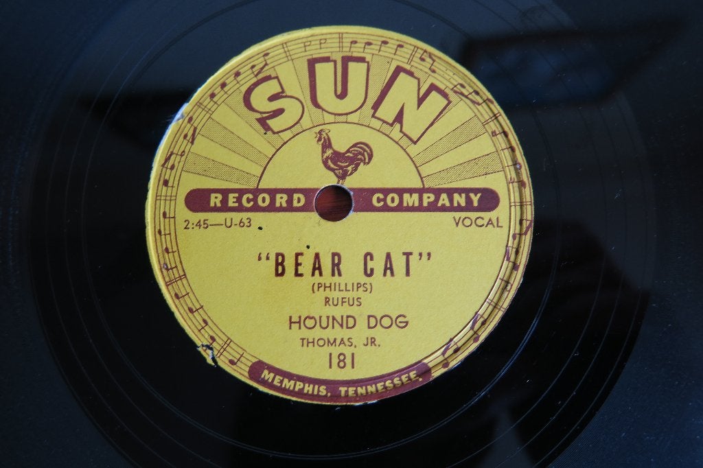 Rufus 'Hound Dog' Thomas Bear cat 78rpm 78 toeren Sun USA, Gebruikt, 10 inch, Ophalen of Verzenden, Blues
