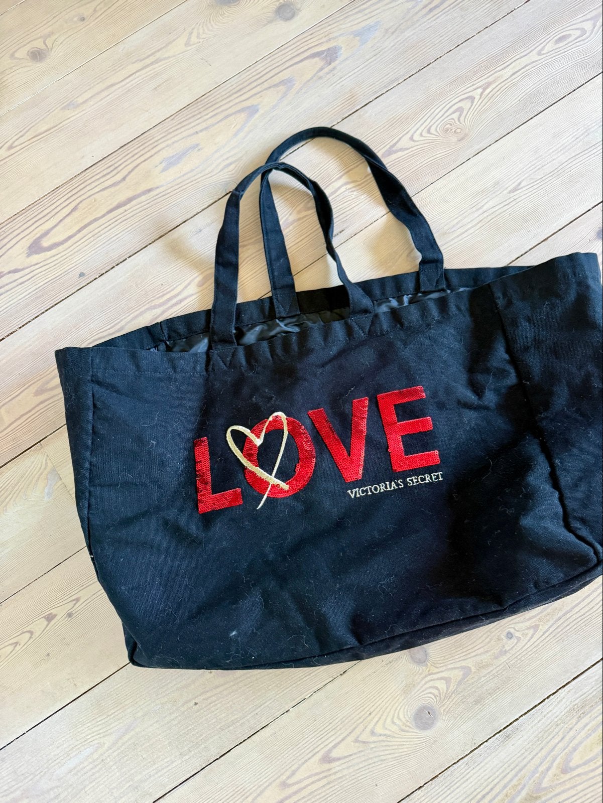 Victoria's Secret LOVE Shopper - Zwart, Ophalen of Verzenden, Gebruikt, Zwart, Shopper