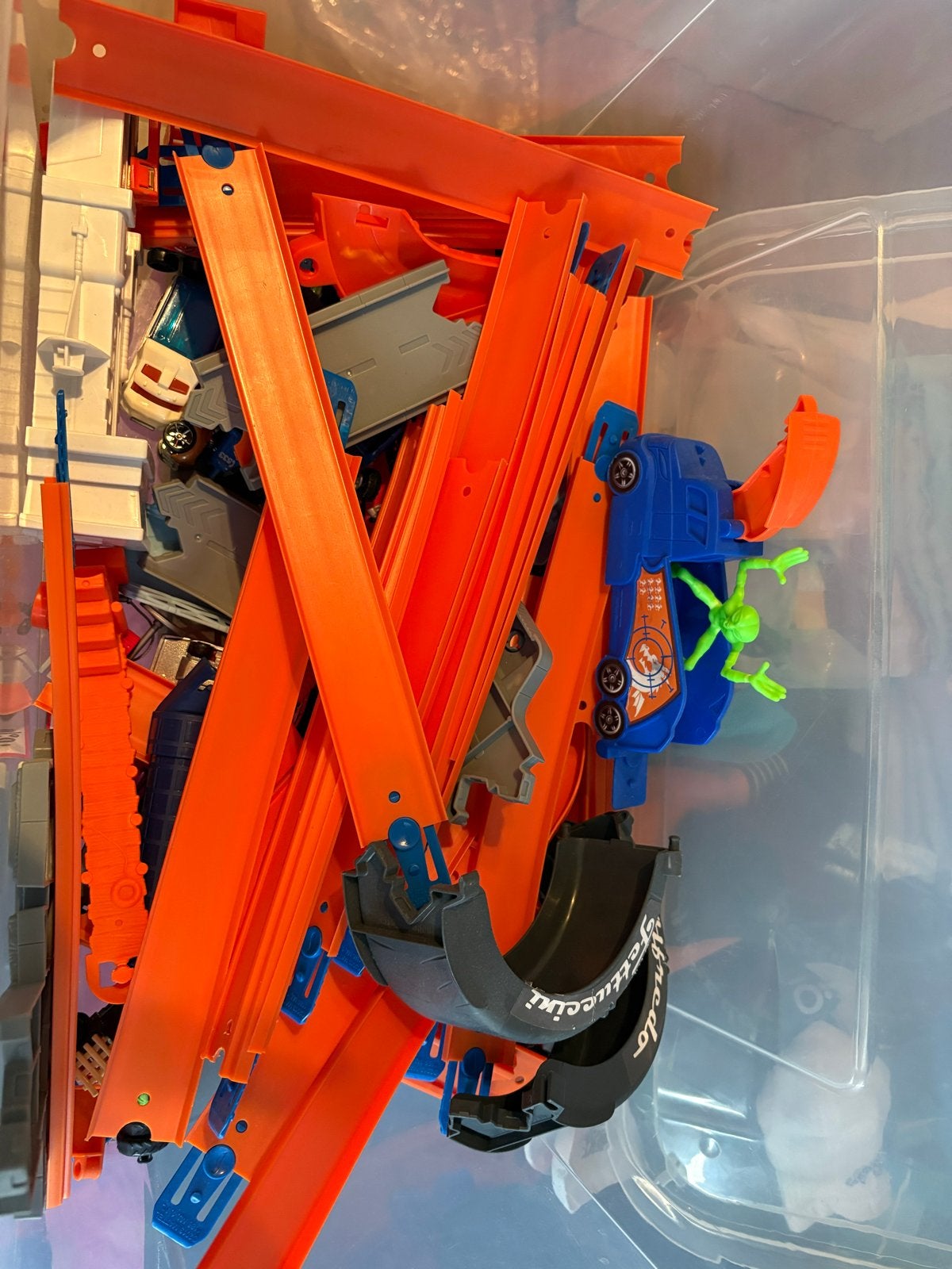 Grote Hot Wheels sets (3 sets) met auto's en extra wegbanen, Ophalen of Verzenden, Gebruikt