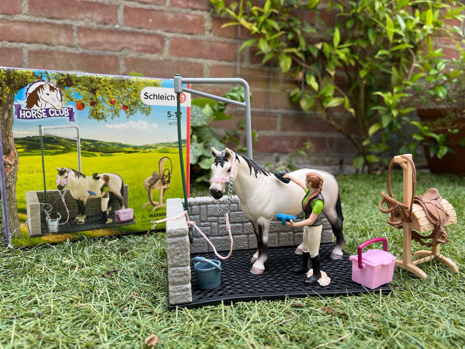Schleich Horse Club Paardenwasplaats compleet!, Ophalen of Verzenden, Zo goed als nieuw, Jongen of Meisje