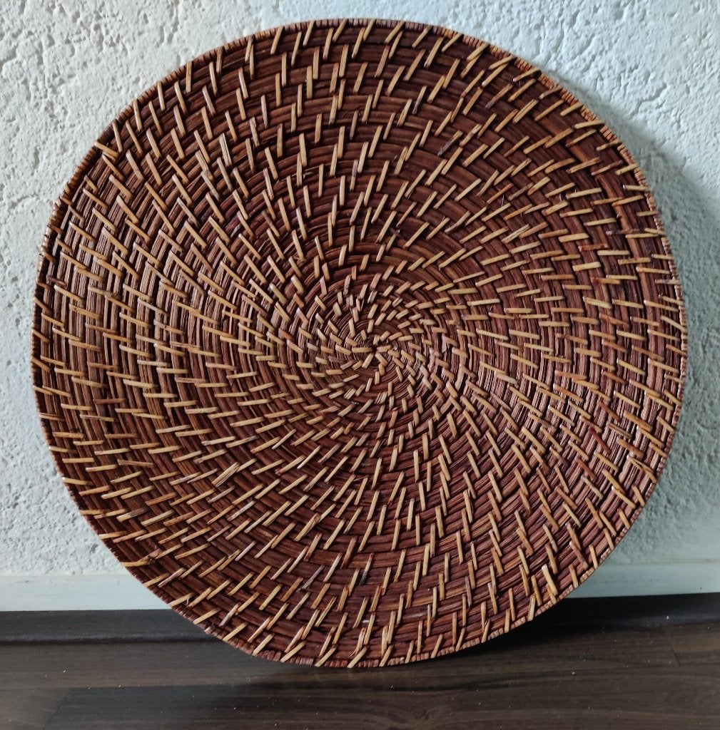 Birma rieten rotan placemat of onderlegger of wanddecoratie, Ophalen of Verzenden, Zo goed als nieuw, Bord